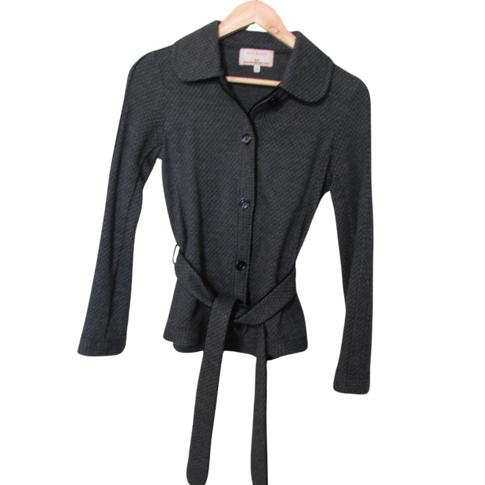 Guy Rover Gray Wool Jacket with Tie Belt Sz 40